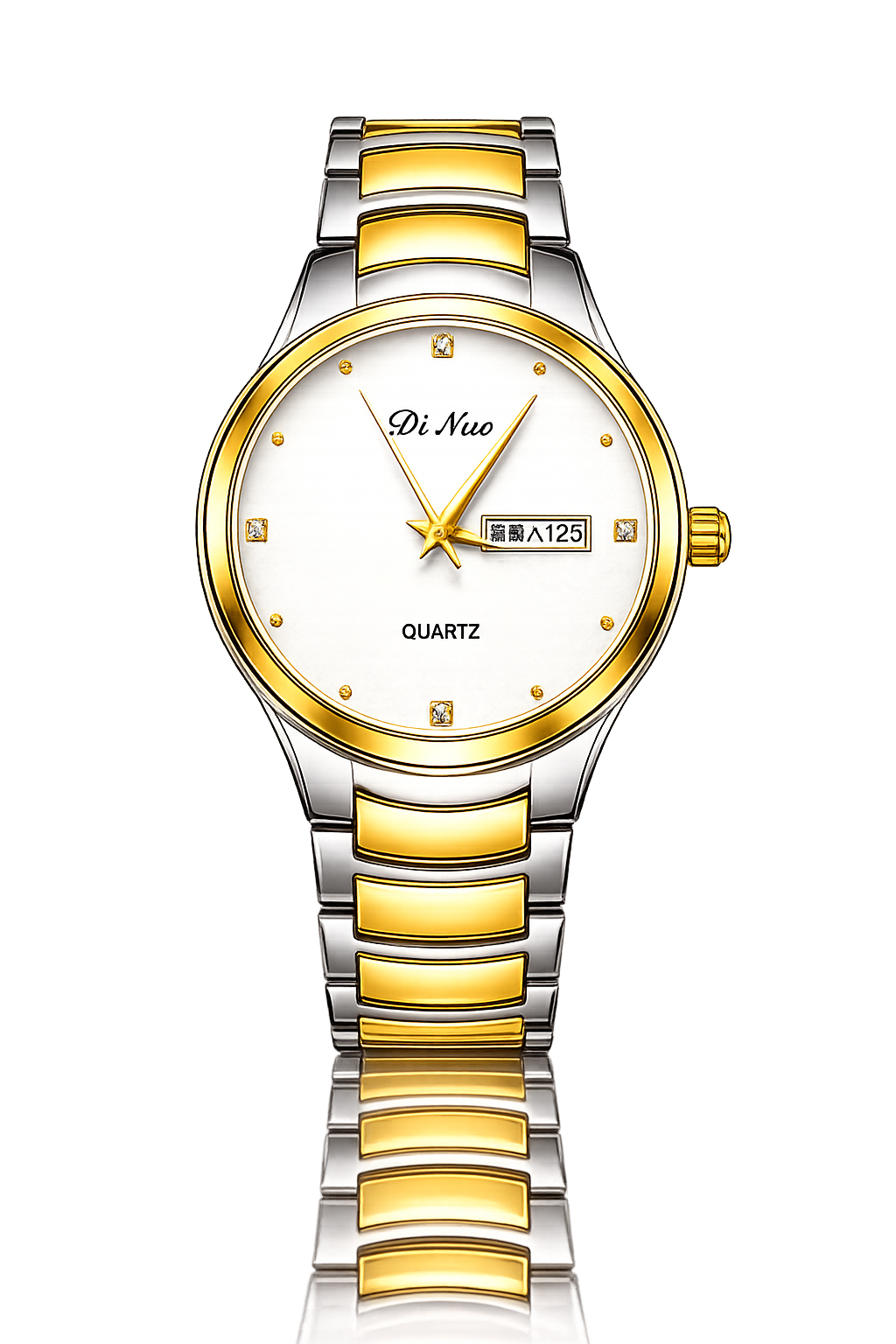 Di Nuo Classic Gold & Silver Watch | Luxury Stainless Steel Men's Watch