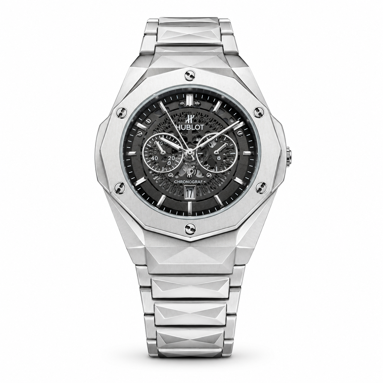 Hublot Skeleton Chronograph Stainless Steel Watch