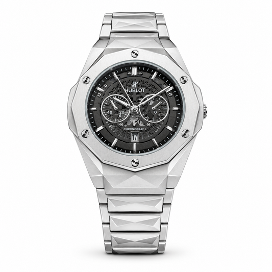 Hublot Skeleton Chronograph Stainless Steel Watch