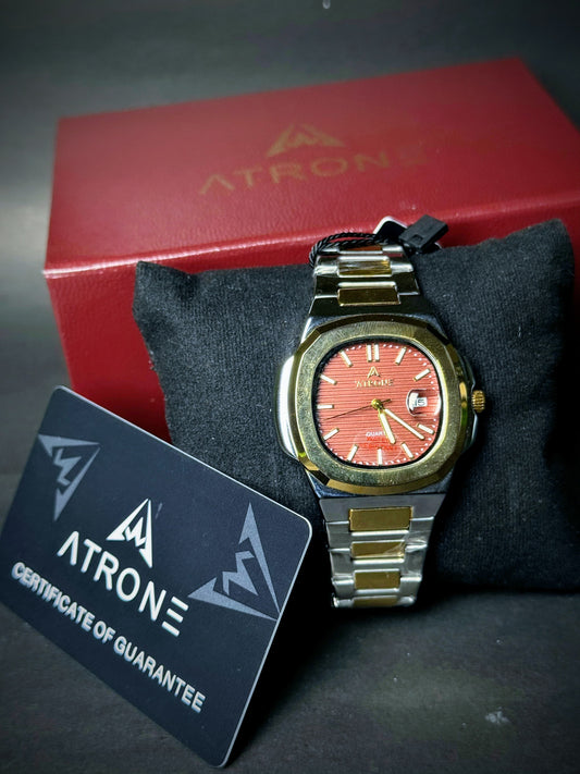🟠 Atrone Two-Tone Quartz Watch ⌚✨