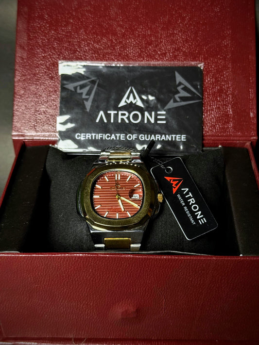 🟠 Atrone Two-Tone Quartz Watch ⌚✨